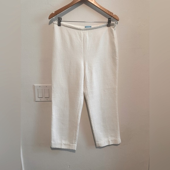 J.Mclaughlin White Quilted Texture Pants in White Sz 8 - Picture 2 of 10